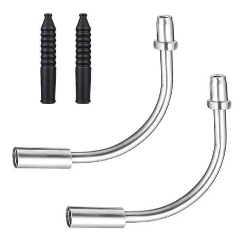 V Brake Noodle Cable Guide Pipe Set with Rubber Boots - 90 Degree, 4 Pack