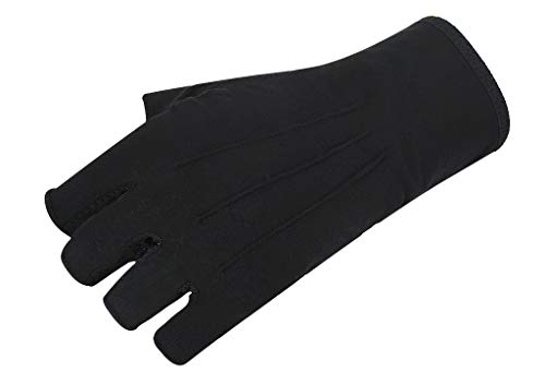 Lightweight Summer Fingerless Gloves - UV Protection, Black