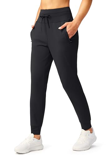 Women's Black Medium G Gradual Joggers with Zip Pockets - Athletic Sweatpants
