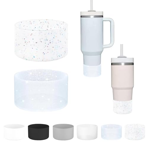 2Pcs Silicone Protective Boot for Tumblers - Transparent Silver