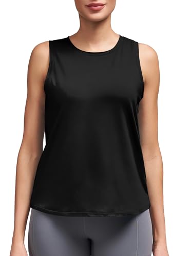 Open Back High Neck Tank Tops for Women - Athletic Gym Wear