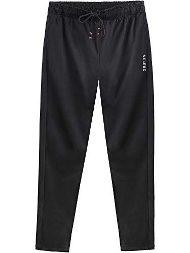 NELEUS Men's Athletic Running Tapered Pants - Large / 7006# Black
