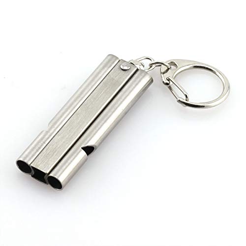 Double Tube Stainless Steel Emergency Whistle - 120dB High Frequency