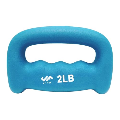 Neoprene D Grip Dumbbell - 2 Pound Single Weight - Ergonomic Design