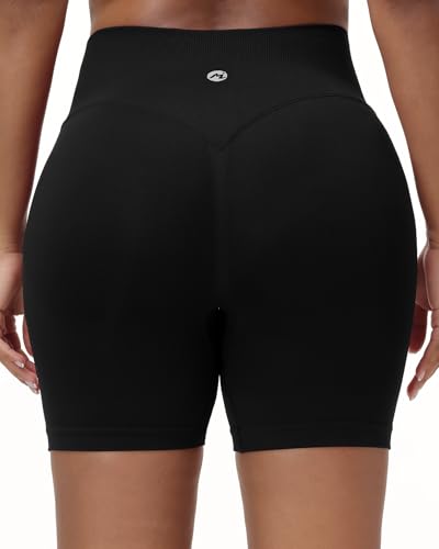 High Waist Scrunch Butt Lift Gym Shorts - 4.5" Inseam / Large / Black