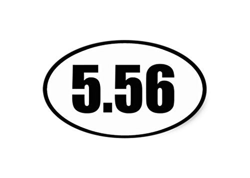 5.56 Oval Vinyl Bumper Sticker - Weatherproof Pro 2nd Amendment Decal
