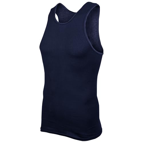 Gildan Men's Multipack Cotton Tank Tops G1104 Style - Navy, Cardinal Red, Metro Blue, Large