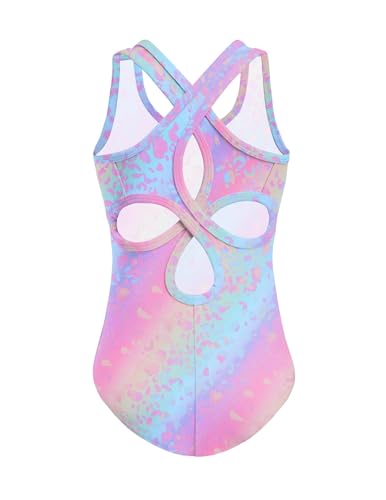 Ballet Dance Leotard for Girls - Rainbow Leopard, 10-11 Years