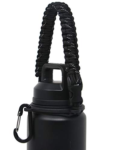 MissionX Paracord Handle for YETI Rambler Bottles 12oz-64oz, Black Speckled