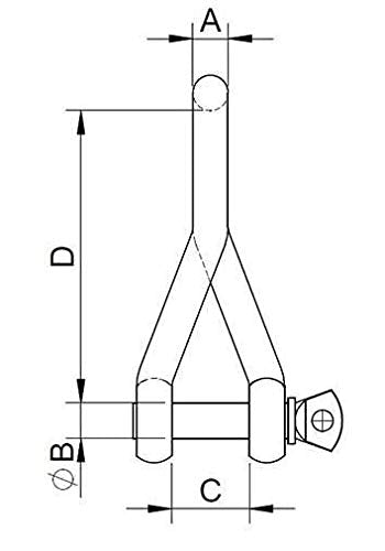 316 Stainless Steel Twist Shackle - 4mm (5/32") - 01-Pack