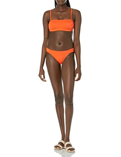 Bandeau Swim Top with Removable Straps - Medium Orange