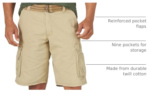 Men's Cargo Shorts with Belt - Relaxed Fit Hiking Shorts