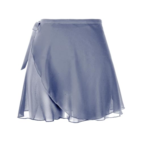 Light Gray Ballet Skirt for Women - Sheer Chiffon Wrap Skirt