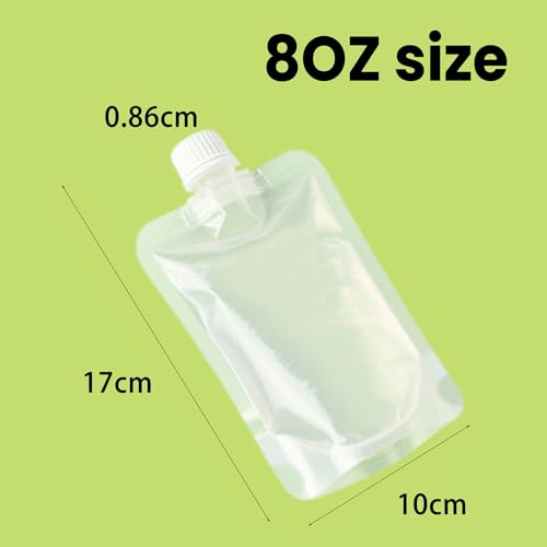 8OZ Portable Collapsible Beverage Bags - 20 PCS Leakproof Water Carrier