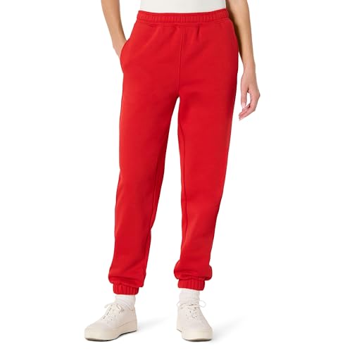 High-Rise Relaxed-Fit Women's Jogger with Elastic Waist - Medium / Red