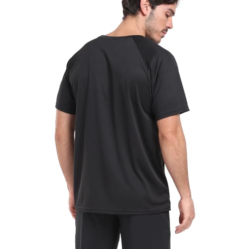 HovSiyla 5 Pack Men's Running Shirts - Breathable, Dry Fit Athletic Tops, Large, Multi-Color