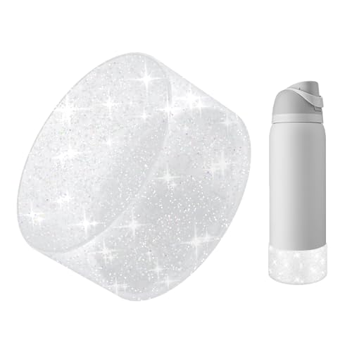 Glitter Silicone Protective Boot for Owala 32oz Water Bottle - Transparent