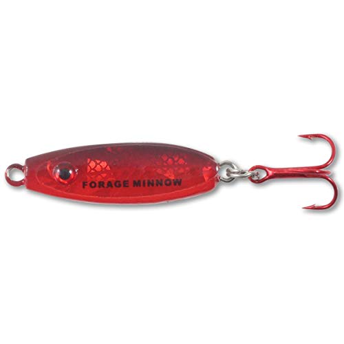Forage Minnow Ice Fishing Jigging Spoon - 1/4 OZ Super Glow Chub