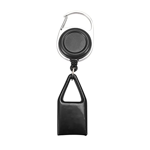 Retractable Lighter Keychain with Belt Clip - Black