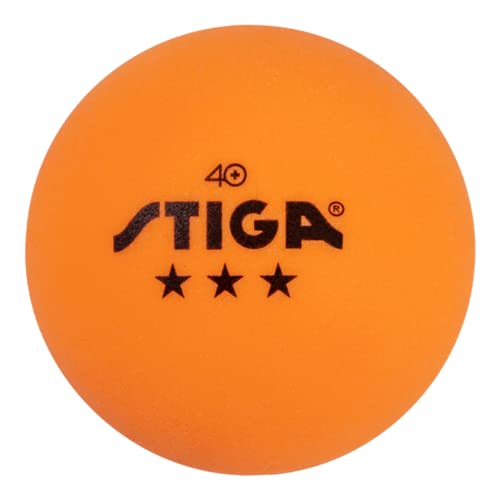 Stiga 3-Star Table Tennis Balls - 40mm Tournament Quality - 6 Pack Orange
