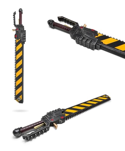 40'' War 40K Chainsaw Hammer Foam Sword – Striped Chainsword, LALAPORT