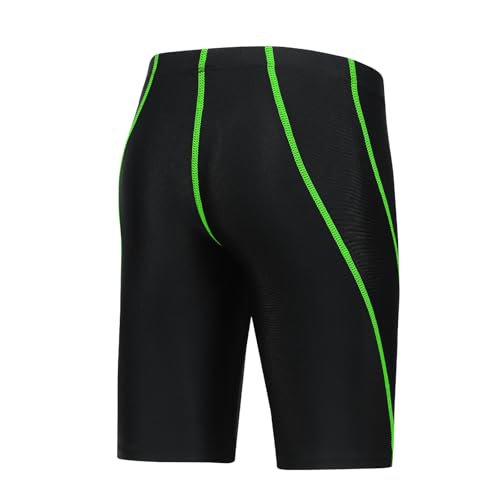 Boys Swim Jammers - Kids Jammer Trunks, X-Large Green Line, UPF50+