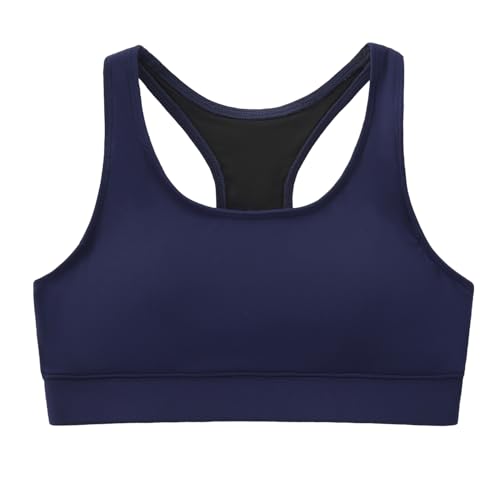 Dovio Girls Navy Sports Bra 7-8 Years Fully Lined with 10+ Pads, Activewear