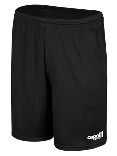 Capelli Sport Men's Athletic Shorts Medium Black White for Soccer & More