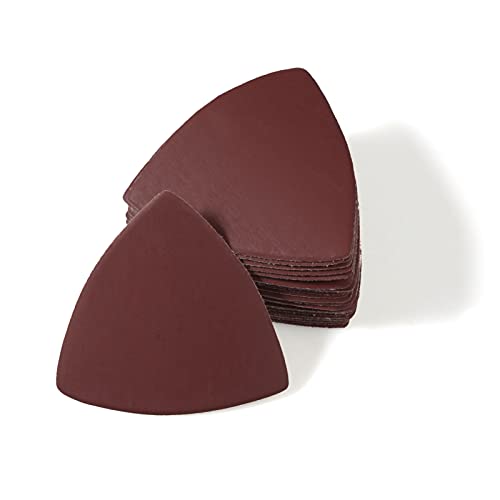 30 Pcs 3-1/8 Inch (80mm) Triangular Hook & Loop Oscillating Multitool Sanding Pads Triangle Sanding Pads 1200 Grit No Hole Triangle Sandpaper Detail Sander Sandpaper for Wood Metal Polishing