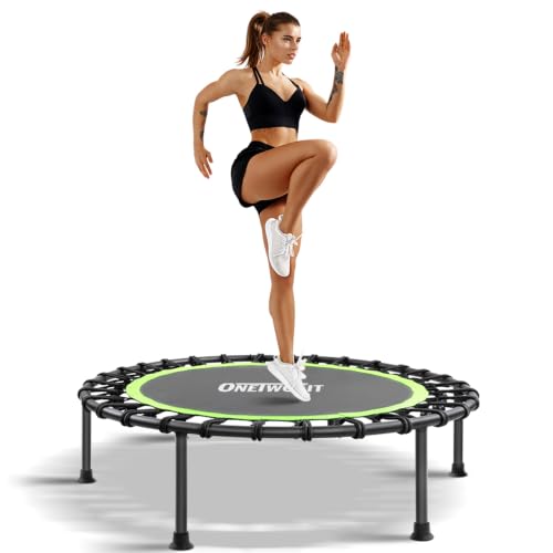 Mini Rebounder Trampoline for Adults with Adjustable Bar - Green 42" Round