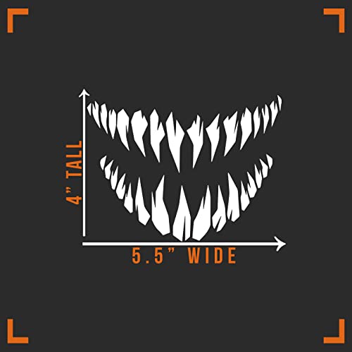 Monster Teeth Decal Vinyl Sticker for Car, Wall & Laptop - 5.5x4"