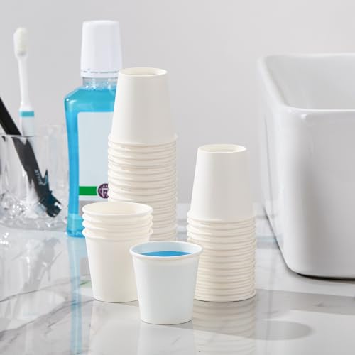 SIUQ 1200 Pack 3 oz Disposable Paper Cups - Small Mouthwash, Drink & Bathroom Cups