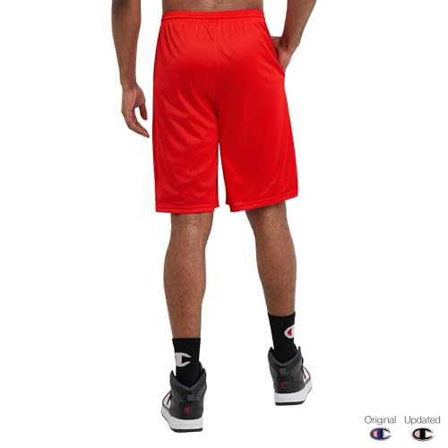 Men's Mesh Gym Shorts - Lightweight Athletic Shorts - Standard / Large / Crimson
