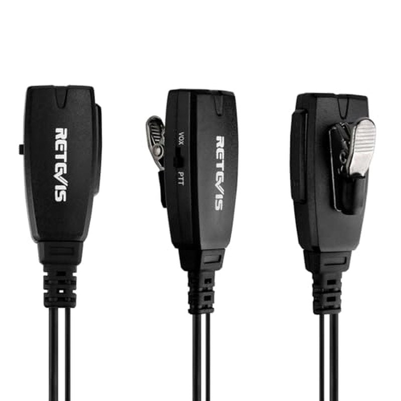 Retevis Hands Free Two Way Radio Headset with Mic, VOX, Coil, G-Type Earhook, for RT22 RT68 RT21 H-777, Compatible with Pxton, Baofeng BF-888S, Kenwood Walkie Talkie, Walkie Talkie Earpiece(2 Pack)