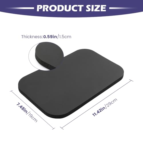 Yoga Knee Pad Cushion - Non-Slip Foam for Pilates & Exercises - Black 29x19x1.5cm