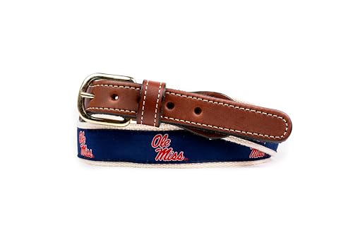 NCAA Ole Miss Rebels Genuine Leather Men's Belt - Navy, 32