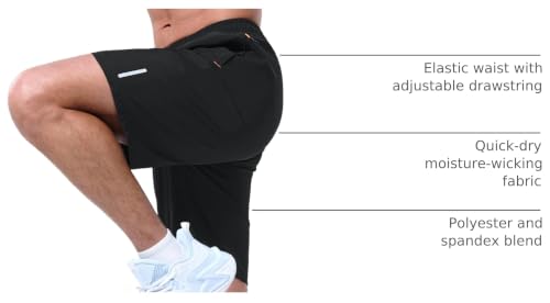 UIQUR Mens Athletic Shorts Running Quick Dry Workout 7"/ 9"