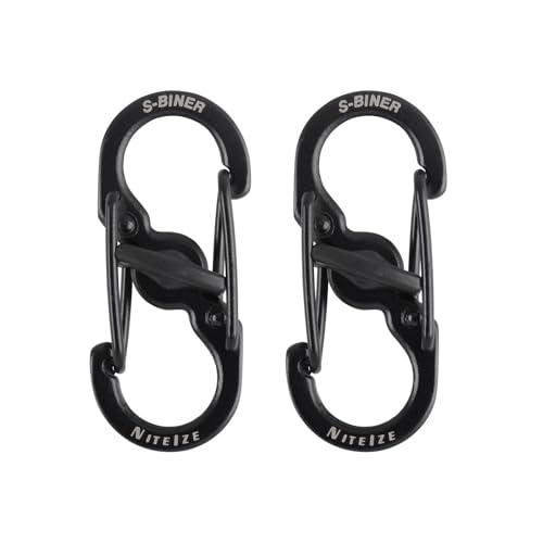 Stainless Steel MicroLock S-Biner Carabiner Key Holder - 2 Pack