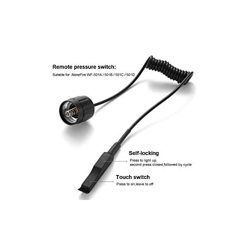 Single Mode Tactical Flashlight, 1000 Lumens LED Rifle Hunting Light, Flashlights with Picatinny Rail Mount, Remote Pressure Switch, Charger