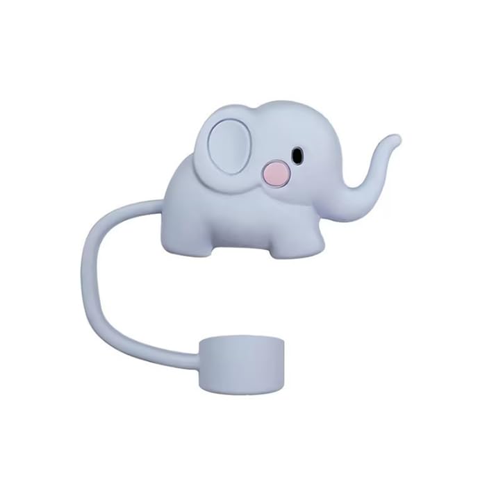 Elephant Silicone Straw Cover Cap for 10mm Reusable Tumbler Straws