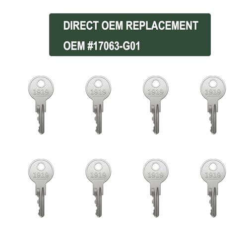 Replacement Golf Cart Ignition Keys for EZGO - 8 Pack with Keychain