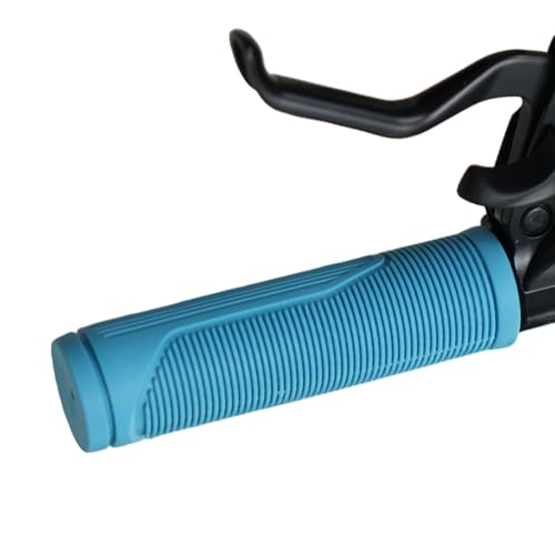 Ergonomic Soft Rubber Bike Handlebar Grips - Blue, 130mm