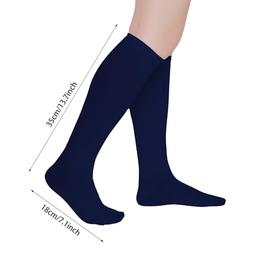 Youth Soccer Socks for Boys & Girls - Navy Blue, Ages 7-15