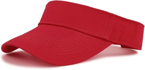 Komorebi Red One Size Unisex Sun Visor Hat for Running & Sports - Summer Sun Protection