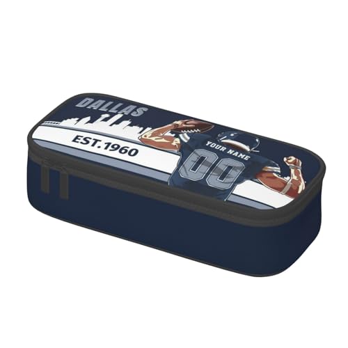Personalized Dallas Pencil Case - Custom Football Style Bag