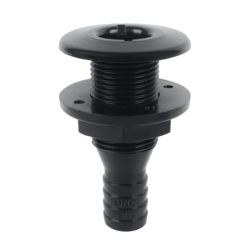 Thru Hull Fitting - 3/4" ABS Plastic Connector for Boats - Black