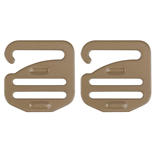 Heavy Duty Metal G-Hook Buckles - 2pcs for 1 Inch Webbing - Brown