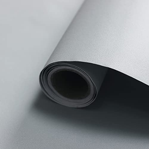 WADILE Peel and Stick Wallpaper 15.9in x 78.7in, Solid Color Contact Paper Waterproof, Vinyl Colored Wall Paper Self Adhesive, Textured Wallpaper Removable for Cabinets/Countertop, Light Gray