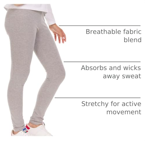 Pink Angel Toddler & Girls Multi-Pack Leggings - Cotton Spandex Dance & Yoga Tights, 10-12, 5-Pack