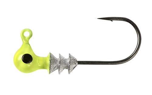 Crappie Jig Heads - Chartreuse 1/24 oz, Pack of 10